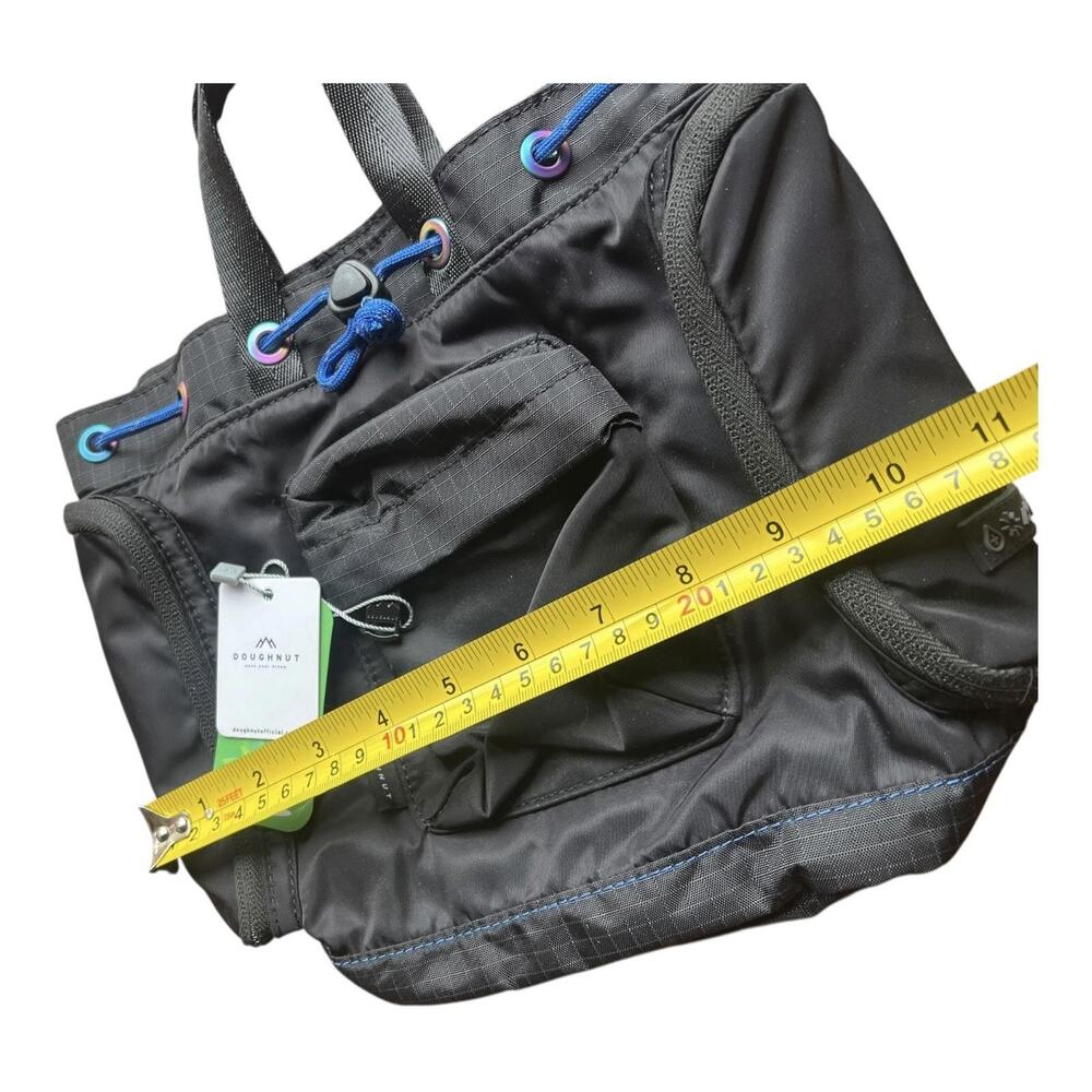 Doughnut Pyramid Tiny Backpack Black Nylon Ripstop Travel Bag NWT - Picture 6 of 12